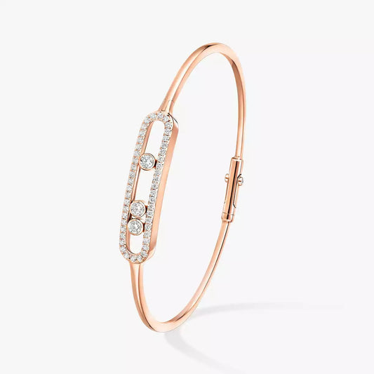 [⭐Hevara Jewelry]Move Pavé Diamond Bangle Bracelet M