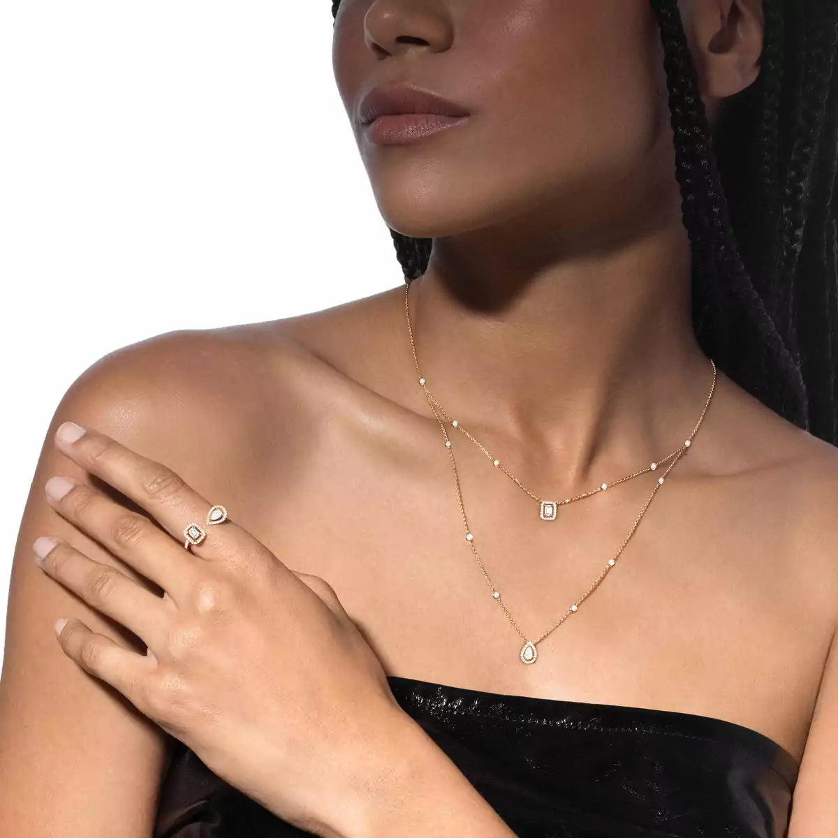 [⭐Hevara Jewelry]Diamond Necklace My Twin 2 Rows