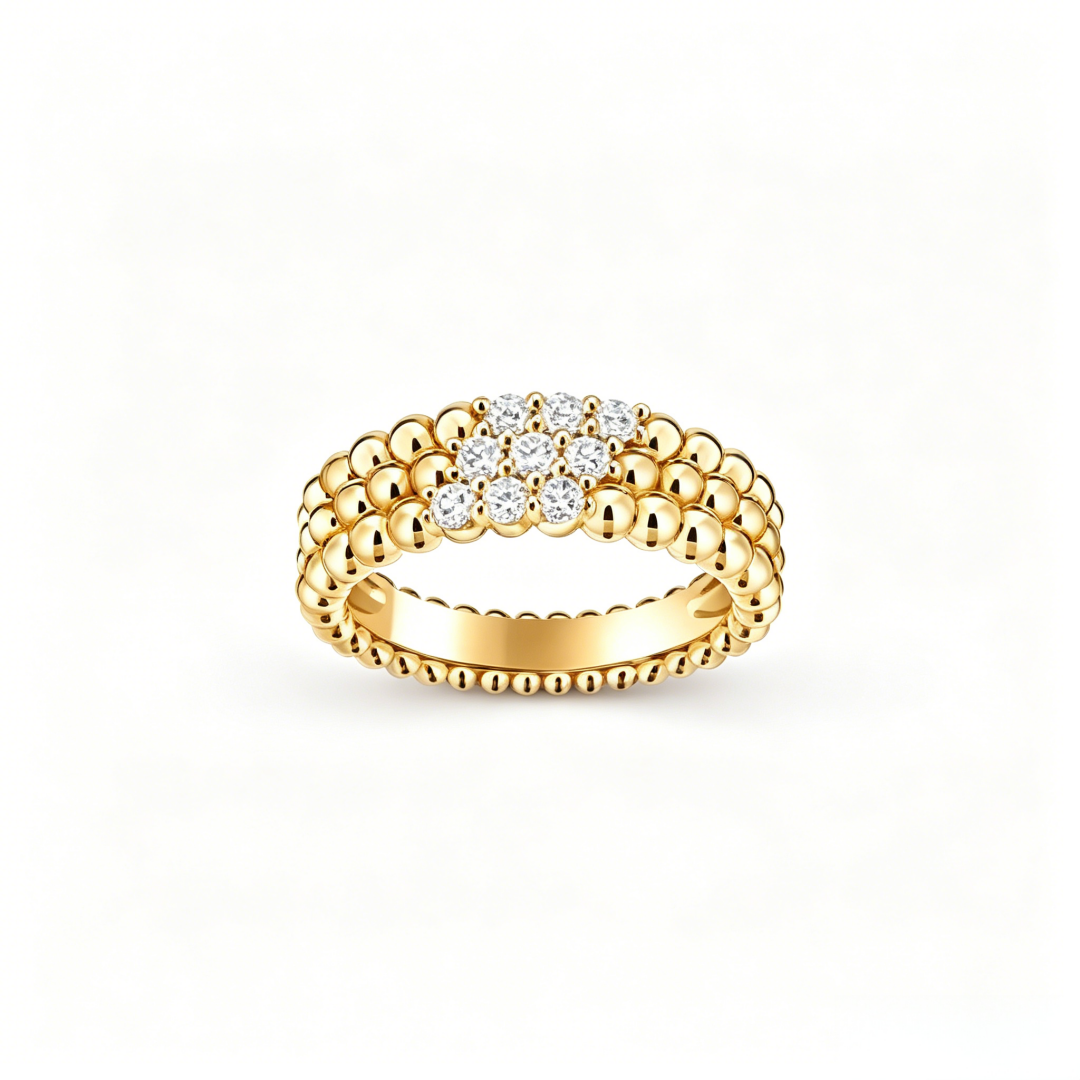 [⭐Hevara Jewelry] THREE-ROW DIAMOND RING