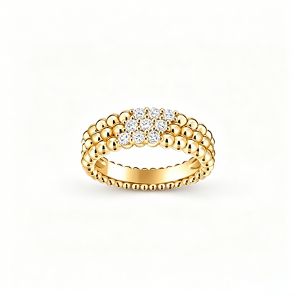 [⭐Hevara Jewelry] THREE-ROW DIAMOND RING