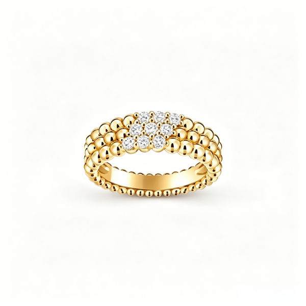[⭐Hevara Jewelry] THREE-ROW DIAMOND RING