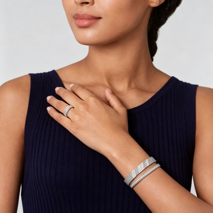 [⭐Hevara Jewelry] THREE-ROW DIAMOND RING