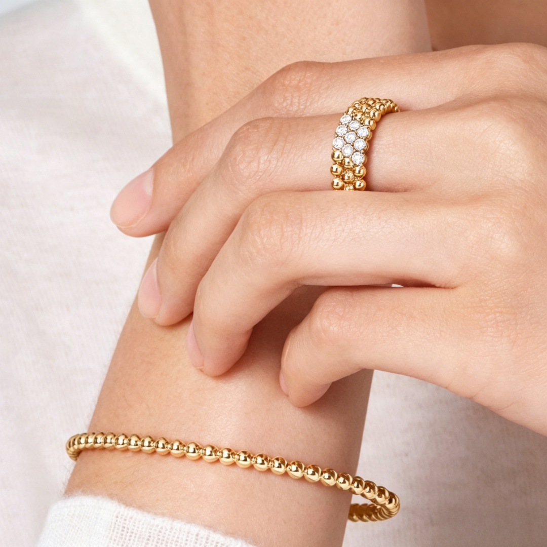 [⭐Hevara Jewelry] THREE-ROW DIAMOND RING