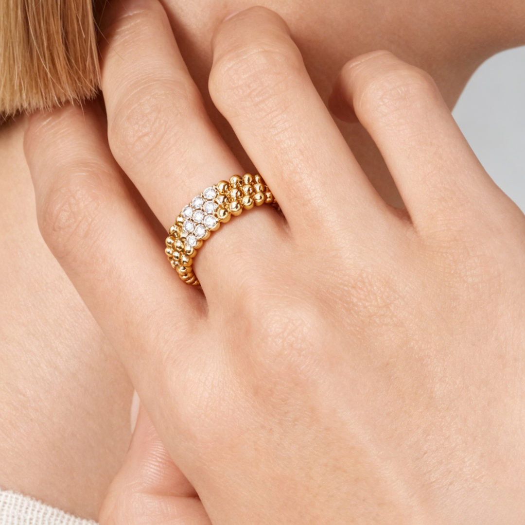 [⭐Hevara Jewelry] THREE-ROW DIAMOND RING