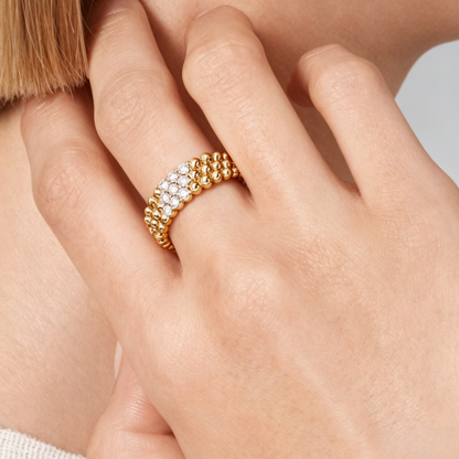 [⭐Hevara Jewelry] THREE-ROW DIAMOND RING