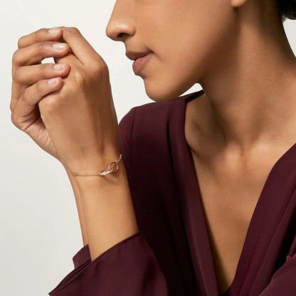 [⭐Hevara Jewelry]LOVE DOUBLE RING HALF DIAMOND BRACELET