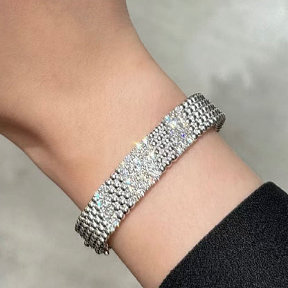 [⭐Hevara Jewelry]  FIVE-ROW DIAMOND BRACELET