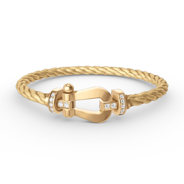 [⭐Hevara Jewelry]FORCE LARGE HORSESHOE HALF DIAMOND BRACELET GOLD