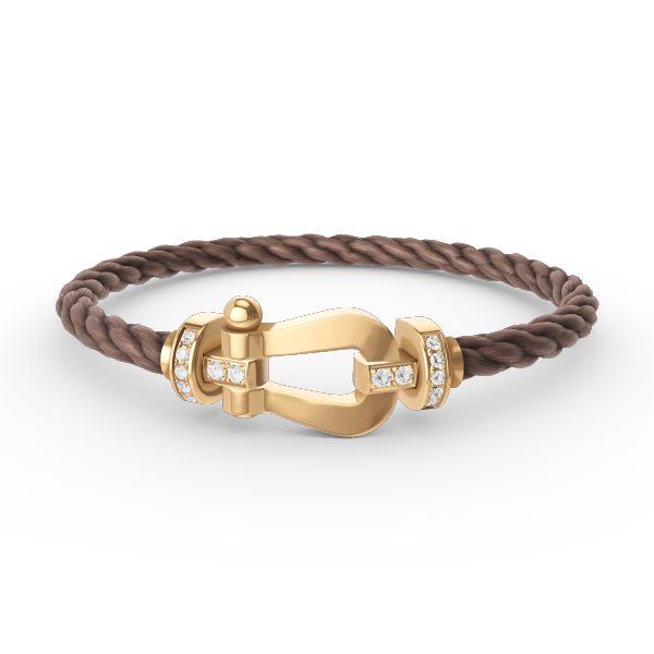 [⭐Hevara Jewelry]FORCE LARGE HORSESHOE HALF DIAMOND BRACELET GOLD
