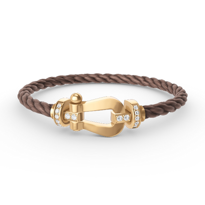 [⭐Hevara Jewelry]FORCE LARGE HORSESHOE HALF DIAMOND BRACELET GOLD