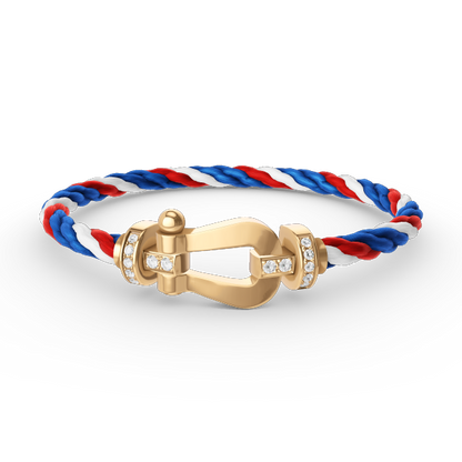 [⭐Hevara Jewelry]FORCE LARGE HORSESHOE HALF DIAMOND BRACELET GOLD