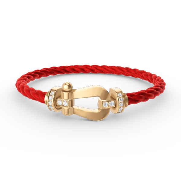 [⭐Hevara Jewelry]FORCE LARGE HORSESHOE HALF DIAMOND BRACELET GOLD