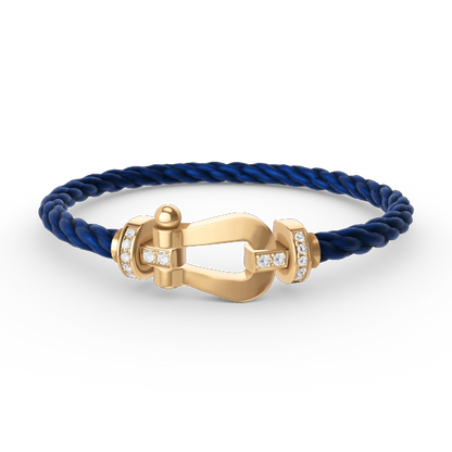 [⭐Hevara Jewelry]FORCE LARGE HORSESHOE HALF DIAMOND BRACELET GOLD