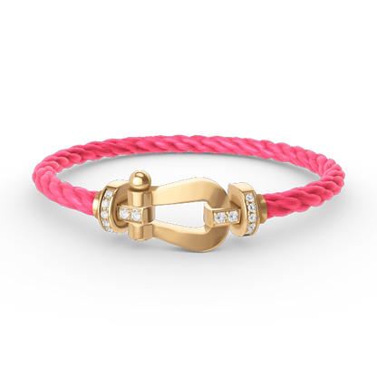 [⭐Hevara Jewelry]FORCE LARGE HORSESHOE HALF DIAMOND BRACELET GOLD
