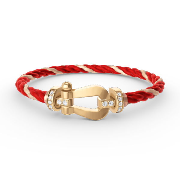 [⭐Hevara Jewelry]FORCE LARGE HORSESHOE HALF DIAMOND BRACELET GOLD