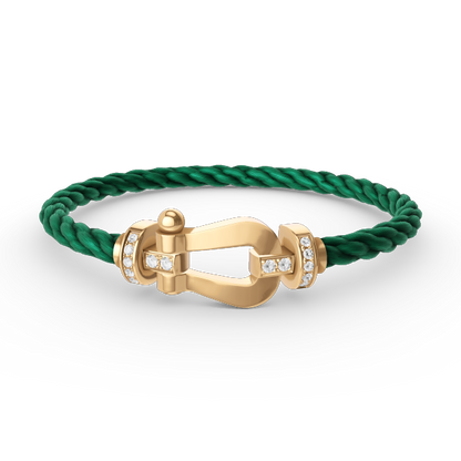 [⭐Hevara Jewelry]FORCE LARGE HORSESHOE HALF DIAMOND BRACELET GOLD