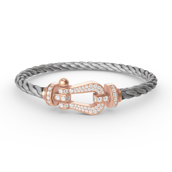 [⭐Hevara Jewelry]FORCE LARGE HORSESHOE FULL DIAMOND BRACELET ROSE GOLD