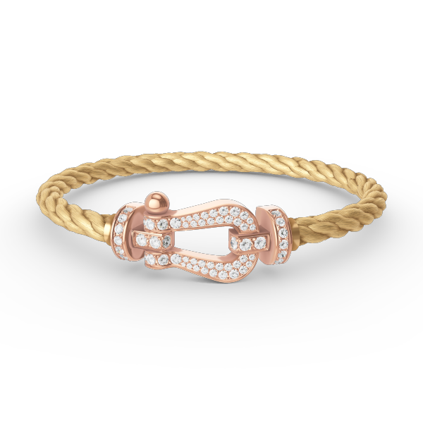 [⭐Hevara Jewelry]FORCE LARGE HORSESHOE FULL DIAMOND BRACELET ROSE GOLD