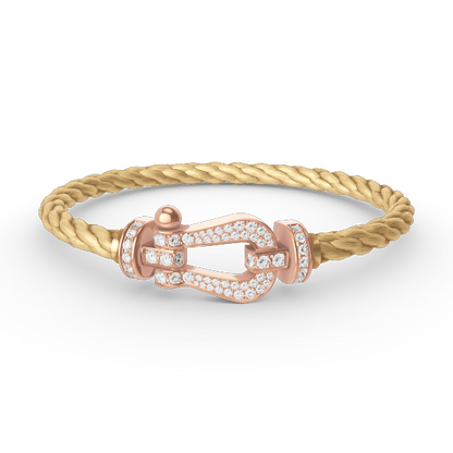 [⭐Hevara Jewelry]FORCE LARGE HORSESHOE FULL DIAMOND BRACELET ROSE GOLD
