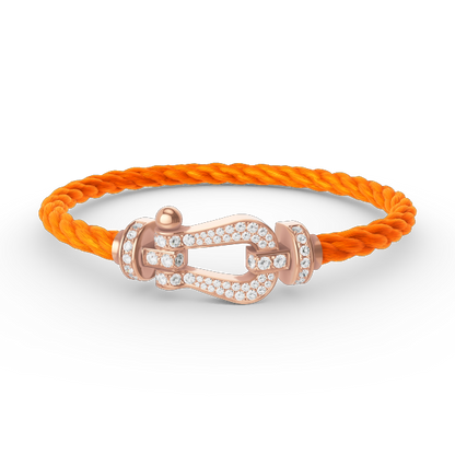 [⭐Hevara Jewelry]FORCE LARGE HORSESHOE FULL DIAMOND BRACELET ROSE GOLD