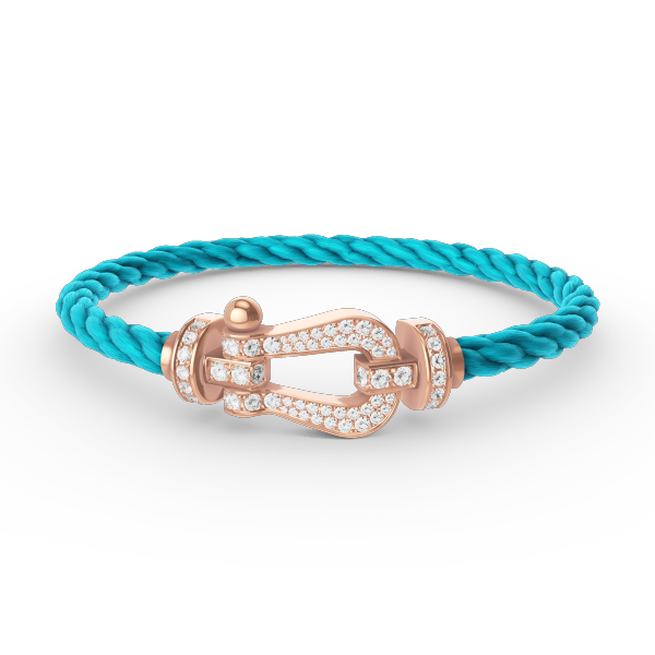 [⭐Hevara Jewelry]FORCE LARGE HORSESHOE FULL DIAMOND BRACELET ROSE GOLD