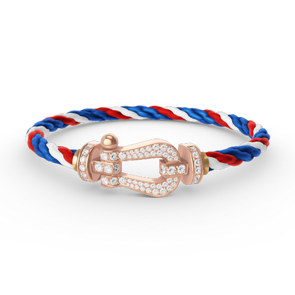 [⭐Hevara Jewelry]FORCE LARGE HORSESHOE FULL DIAMOND BRACELET ROSE GOLD