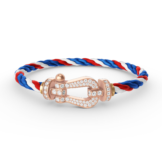 [⭐Hevara Jewelry]FORCE LARGE HORSESHOE FULL DIAMOND BRACELET ROSE GOLD