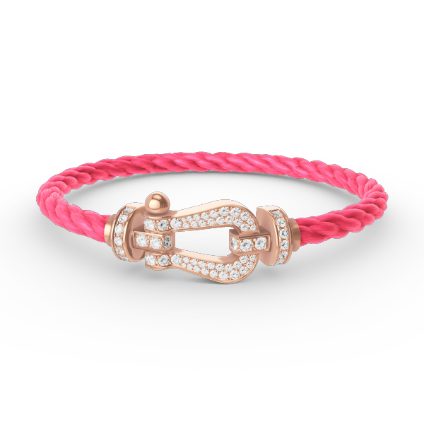 [⭐Hevara Jewelry]FORCE LARGE HORSESHOE FULL DIAMOND BRACELET ROSE GOLD