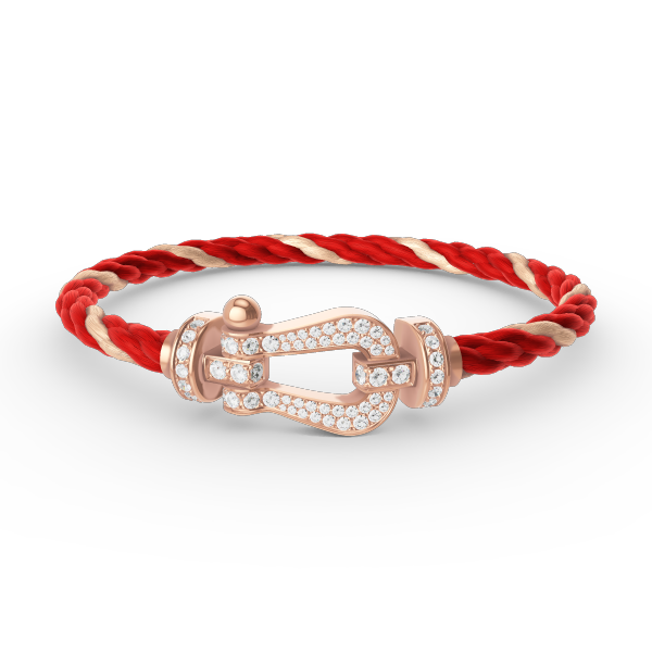 [⭐Hevara Jewelry]FORCE LARGE HORSESHOE FULL DIAMOND BRACELET ROSE GOLD