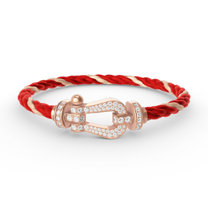 [⭐Hevara Jewelry]FORCE LARGE HORSESHOE FULL DIAMOND BRACELET ROSE GOLD
