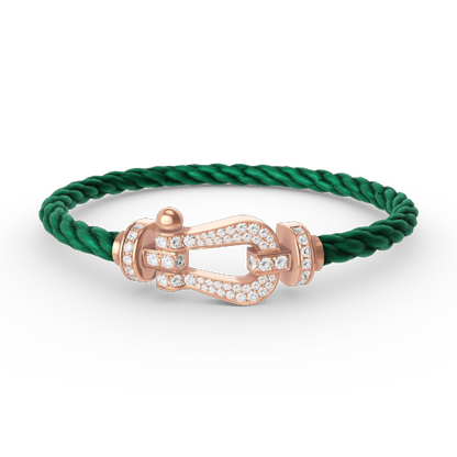 [⭐Hevara Jewelry]FORCE LARGE HORSESHOE FULL DIAMOND BRACELET ROSE GOLD
