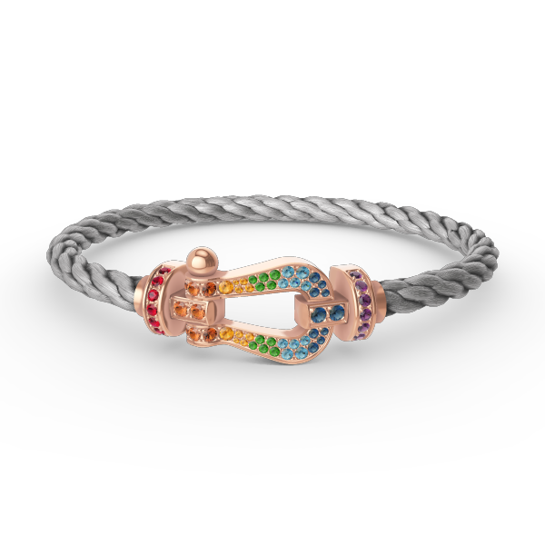 [⭐Hevara Jewelry]FORCE LARGE HORSESHOE  COLORED DIAMOND BRACELET ROSE GOLD