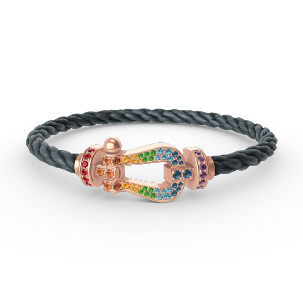 [⭐Hevara Jewelry]FORCE LARGE HORSESHOE  COLORED DIAMOND BRACELET ROSE GOLD