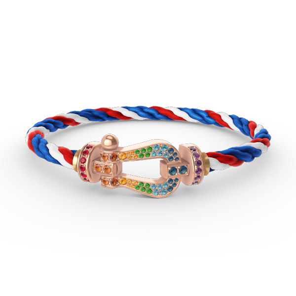 [⭐Hevara Jewelry]FORCE LARGE HORSESHOE  COLORED DIAMOND BRACELET ROSE GOLD
