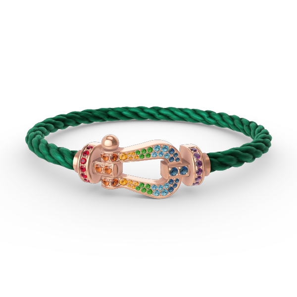 [⭐Hevara Jewelry]FORCE LARGE HORSESHOE  COLORED DIAMOND BRACELET ROSE GOLD