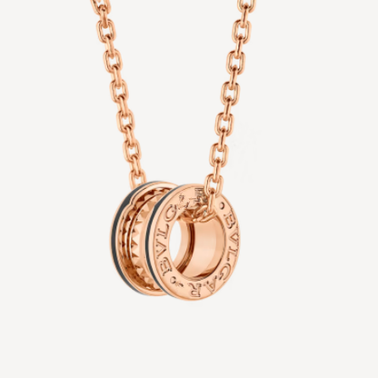 [⭐Hevara Jewelry]ZERO 1 ROCK PEDANT PINK GOLD BLACK NECKLACE