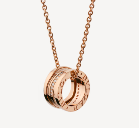 [⭐Hevara Jewelry]ZERO 1 PINK GOLD DIAMOND NECKLACE