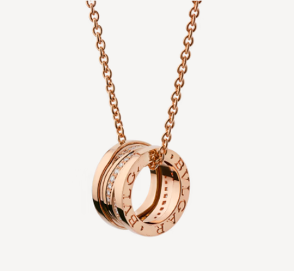 [⭐Hevara Jewelry]ZERO 1 PINK GOLD DIAMOND NECKLACE