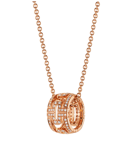 [⭐Hevara Jewelry]PARENTESI NECKLACE PINK GOLD DIAMOND