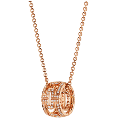 [⭐Hevara Jewelry]PARENTESI NECKLACE PINK GOLD DIAMOND