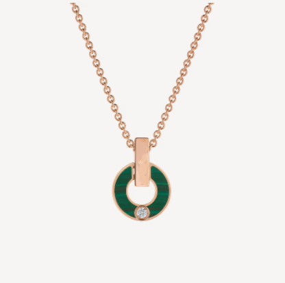 [⭐Hevara Jewelry]GARI NECKLACE PINK GOLD MALACHITE