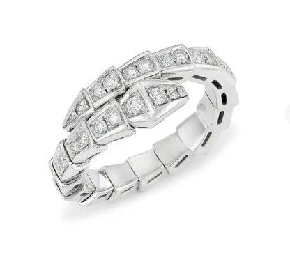 [⭐Hevara Jewelry]SERPENTI RING SILVER DIAMOND PAVED 4MM