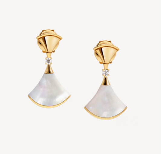 [⭐Hevara Jewelry]DREAM MOP 1 DIAMOND EARRINGS