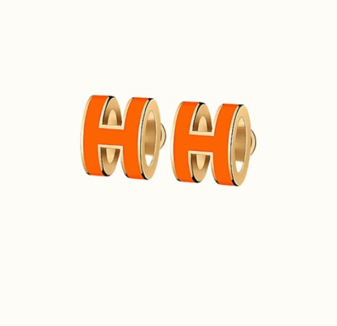 [⭐Hevara Jewelry]MINI POP H EARRINGS ORANGE