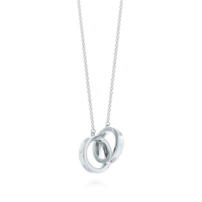 [Hevara Jewelry]INTERLOCKING CIRCLES PENDANT SILVER SMALL NECKLACE