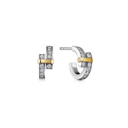 [Hevara Jewelry]EDGE DIAMOND PINK GOLD EARRINGS