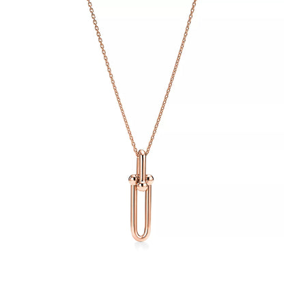 [Hevara Jewelry]HARDWEAR DROP DOUBLE LINK PEDANT NECKLACE