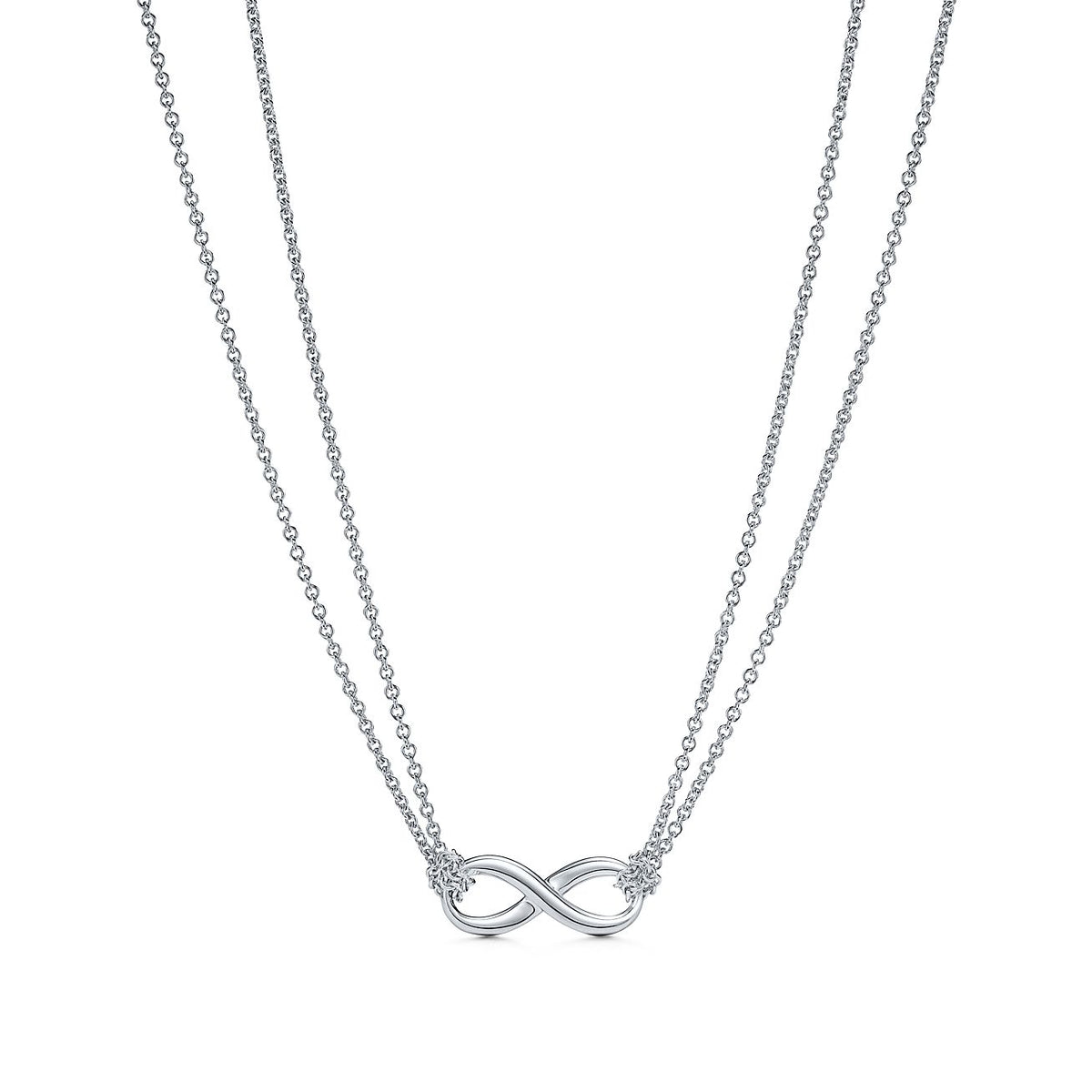 [Hevara Jewelry]SILVER INFINITY DOUBLE CHAIN NECKLACE