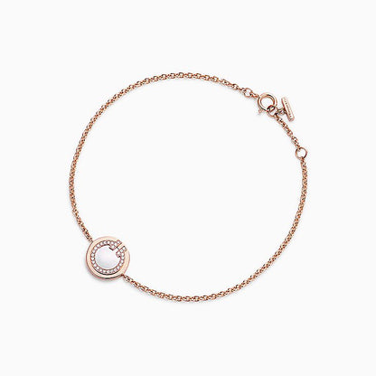 [Hevara Jewelry]DIAMOND CIRCLE PINK GOLD BRACELET