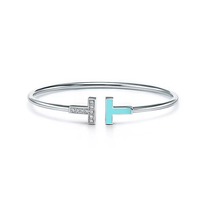 [Hevara Jewelry]T BRACELET 1.8MM TURQUOISE DIAMOND PINK GOLD
